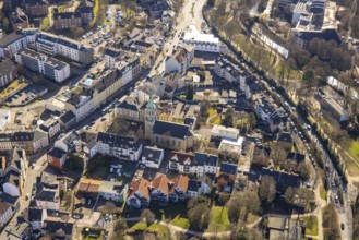 Aerial view, residential area Kölner Straße and Talstraße, Haspe Protestant Church, Hagen, Ruhr