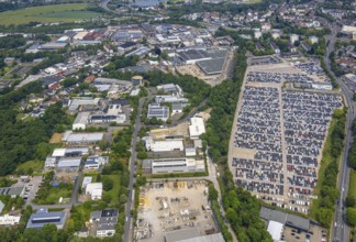 Aerial view, commercial area Beuler Höhe and commercial area Nierenhofer Straße, former O&K site