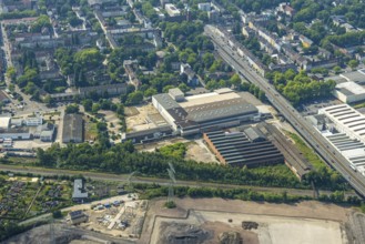 Aerial view, Gelsenkirchen, commercial area, urban redevelopment, Hochkampstraße,