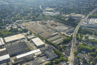 Aerial view, Gelsenkirchen, commercial area, urban redevelopment, Hochkampstraße,