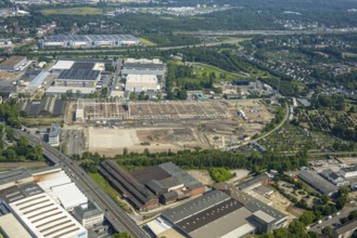 Aerial view, Gelsenkirchen, commercial area, urban redevelopment, Hochkampstraße,