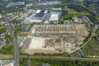 Aerial view, Gelsenkirchen, commercial area, urban redevelopment, Hochkampstraße,