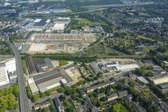 Aerial view, Gelsenkirchen, commercial area, urban redevelopment, Hochkampstraße,