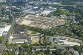 Aerial view, Gelsenkirchen, commercial area, urban redevelopment, Hochkampstraße,