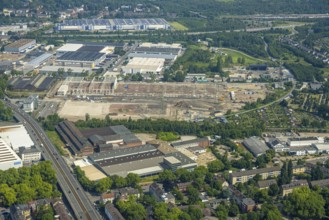 Aerial view, Gelsenkirchen, commercial area, urban redevelopment, Hochkampstraße,
