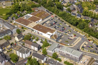 Aerial view, Forum Hitzbleck shopping centre at Hefelmann-Park, Westfalenstraße, panoramic cycle