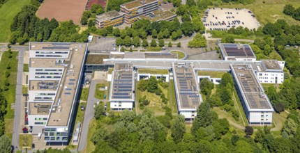 Aerial view, Westphalian University, University of Applied Sciences, Buer, Gelsenkirchen, Ruhr