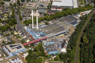 Aerial view, Rockwool factory premises, Bottroper Straße industrial estate, Ellinghorst, Gladbeck,