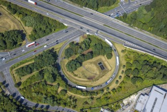 Aerial view, motorway A2 junction Essen/Gladbeck with federal road B224, Butendorf, Gladbeck, Ruhr
