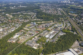 Aerial view, Möllerstraße industrial estate, Scholven power station in the background, Ellinghorst,
