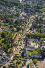 Aerial view, Horster Straße between Roßheidestraße and Marienstraße with tree avenue, Brauck,