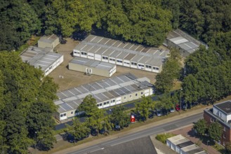 Aerial view, Central Accommodation Centre (ZUE) for refugees, Festwiese and Festplatz, Butendorf,