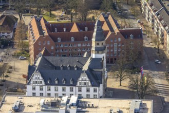 Aerial view, City Hall and New City Hall, Gladbeck, Ruhr Area, North Rhine-Westphalia, Germany