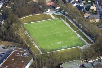 Aerial view, redesigned football stadium SV Zweckel 23 e.V., Dorstener Straße, Zweckel, Gladbeck,