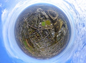 Aerial view, city centre view, SportPark Mottbruch, Sportpark und Freizeitpark Brüsseler Straße,