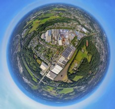 Aerial view, Rockwool industrial estate, Rockwool factory premises, Bottroper Straße and