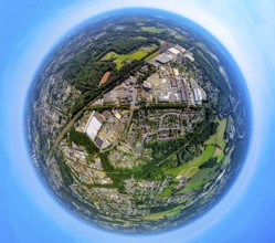 Aerial view, Rockwool industrial estate, Rockwool factory premises, Bottroper Straße and