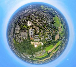 Aerial view, local view of residential area Rentfort, Schwechater Straße,