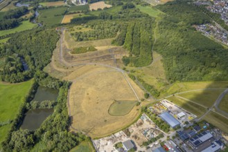 Aerial view, Radbod spoil tip with spoil tip sign, spoil tip, Bockum-Hövel, Hamm, Ruhr area, North