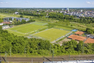 Aerial view, BSV 09 Hamm football stadium, Heessen district, Hamm, Ruhr area, North