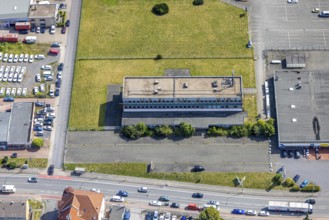 Aerial view, ex-OLG building, Römerstraße 18 in the Hövel industrial estate, Bockum-Hövel, Hamm,