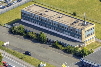 Aerial view, ex-OLG building, Römerstraße 18 in the Hövel industrial estate, Bockum-Hövel, Hamm,