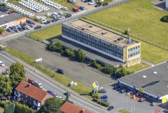 Aerial view, ex-OLG building, Römerstraße 18 in the Hövel industrial estate, Bockum-Hövel, Hamm,