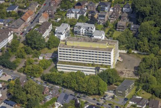 Aerial view, closed St. Josef Hospital, Bockum-Hövel, Hamm, Ruhr area, North Rhine-Westphalia,