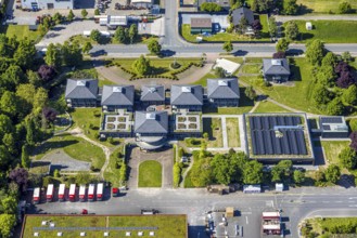 Aerial view, roofing purchase, DEX, Rhynern, green roofs, Hamm, Ruhr area, North Rhine-Westphalia,