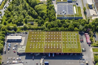 Aerial view, roofing purchase, DEX, Rhynern, green roofs, Hamm, Ruhr area, North Rhine-Westphalia,