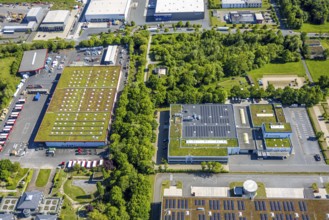 Aerial view, roofing purchase, DEX, Rhynern, green roofs, Hamm, Ruhr area, North Rhine-Westphalia,