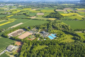 Aerial view, outdoor swimming pool Selbachpark at Hotel Selbachpark, Selbachpark sports facilities