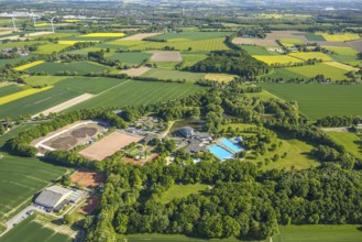 Aerial view, outdoor swimming pool Selbachpark at Hotel Selbachpark, Selbachpark sports facilities