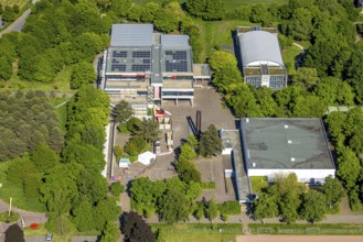 Aerial view, Freiherr-vom-Stein-Gymnasium with building site, Uentrop, Hamm, Ruhr area, North
