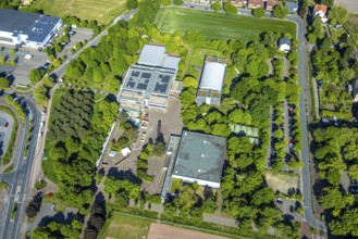 Aerial view, Freiherr-vom-Stein-Gymnasium, Uentrop, Hamm, Ruhr area, North Rhine-Westphalia,