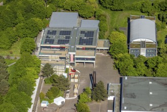 Aerial view, Freiherr-vom-Stein-Gymnasium with building site, Uentrop, Hamm, Ruhr area, North
