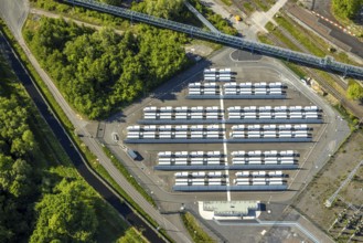 Aerial view, battery storage site of RWE power plant Westfalen, Uentrop, Hamm, Ruhr area, North