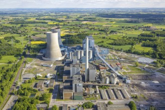Aerial photo, RWE power plant Westfalen, Lippborg, Lippetal, Ruhr area, North Rhine-Westphalia,