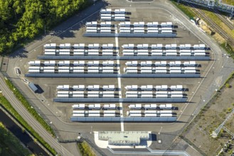 Aerial view, battery storage site of RWE power plant Westfalen, Uentrop, Hamm, Ruhr area, North