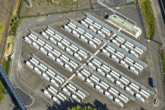 Aerial view, battery storage site of RWE power plant Westfalen, Uentrop, Hamm, Ruhr area, North