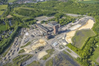 Aerial view, hammerhead tower on the Ost Heinrich Robert mine site, Pelkum district, Hamm, Ruhr