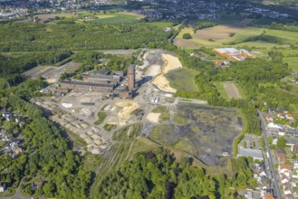 Aerial view, hammerhead tower on the Ost Heinrich Robert mine site, Pelkum district, Hamm, Ruhr