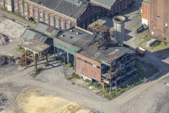 Aerial view, demolition work next to the hammerhead tower at Ost Heinrich Robert colliery, Pelkum
