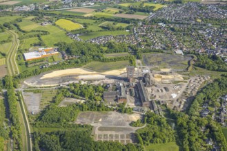 Aerial view, hammerhead tower on the Ost Heinrich Robert mine site, Pelkum district, Hamm, Ruhr