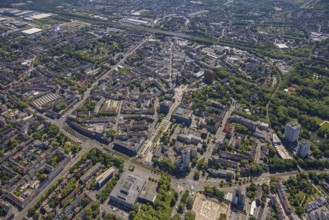 Aerial view, city centre with Ebertstraße, Hans-Sachs-Haus and Heinrich-König-Platz, main station