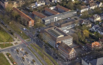 Aerial view, Berufskolleg am Goldberg Business College, Buer, Gelsenkirchen, Ruhr area, North