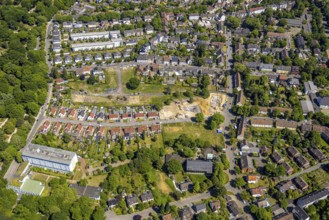 Aerial view, residential area Bruder-Konrad-Weg (Görtzhof) terraced house housing estate and