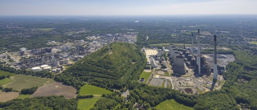 Aerial view, Scholven power station and new combined cycle gas and steam turbine power station,