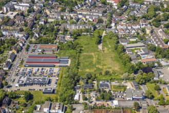 Aerial view, Engelbertstraße meadow open space, former Ewald colliery site, Resse, Gelsenkirchen,