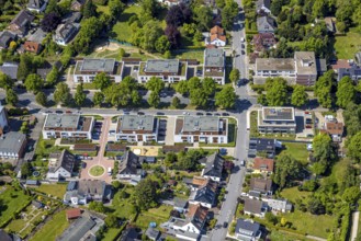 Aerial view, Lippestrasse development area, green roof, Hamm, Ruhr area, North Rhine-Westphalia,